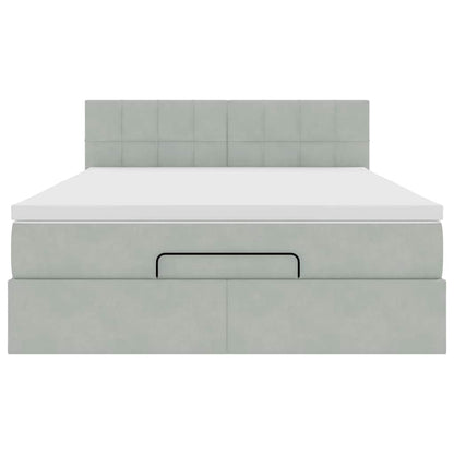 Struttura Letto Pouf con Materasso 140x200 cm in Velluto - homemem39