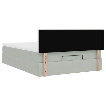 Struttura Letto Pouf con Materasso 140x200 cm in Velluto