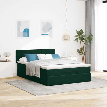 Struttura Letto Pouf con Materasso 140x200 cm in Velluto | homemem39