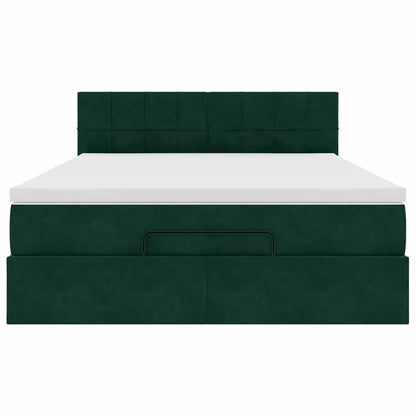 Struttura Letto Pouf con Materasso 140x200 cm in Velluto | homemem39