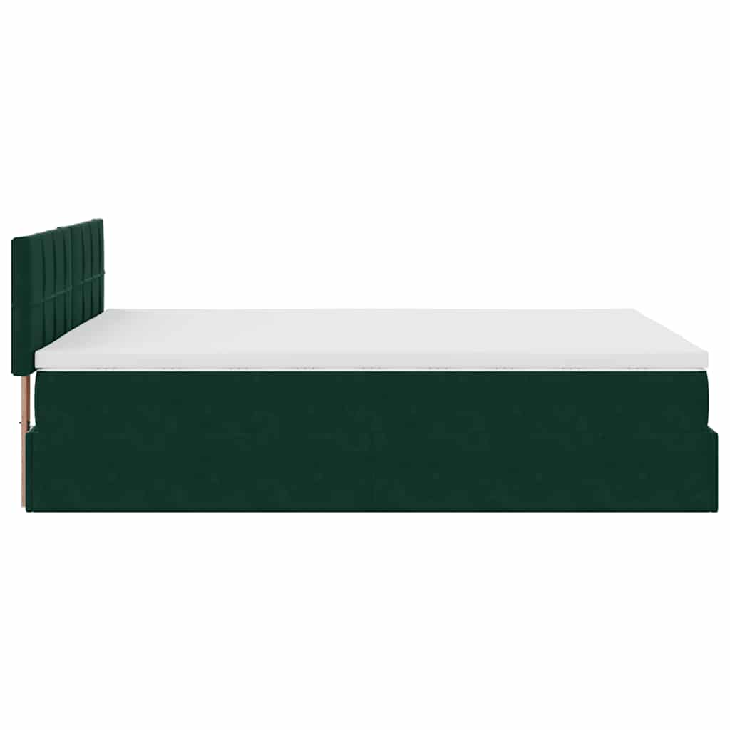 Struttura Letto Pouf con Materasso 140x200 cm in Velluto | homemem39