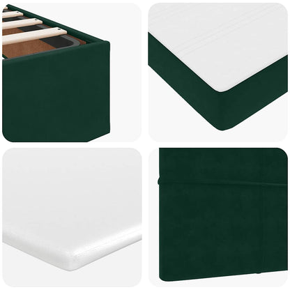 Struttura Letto Pouf con Materasso 140x200 cm in Velluto | homemem39