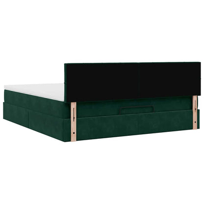 Struttura Letto Pouf con Materasso 160x200 cm in Velluto