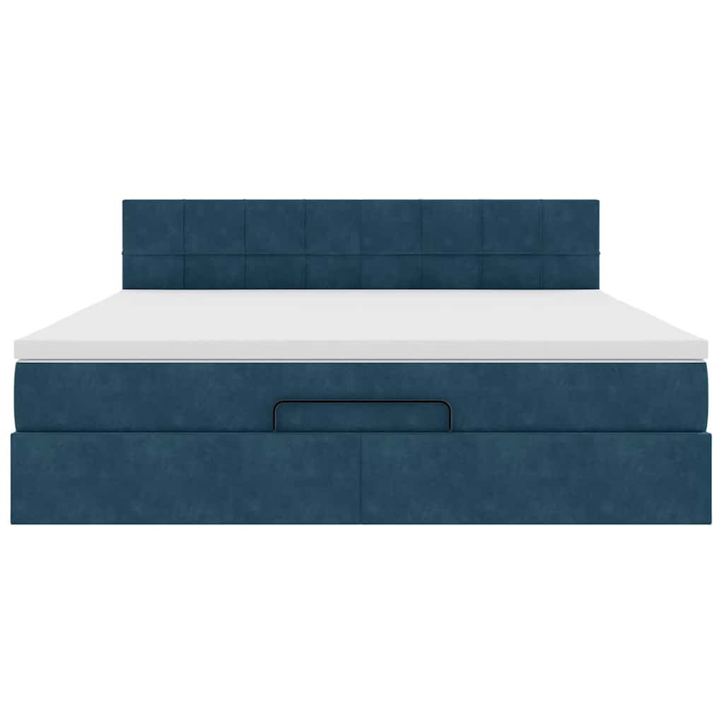 Struttura Letto Pouf con Materasso 160x200 cm in Velluto | homemem39