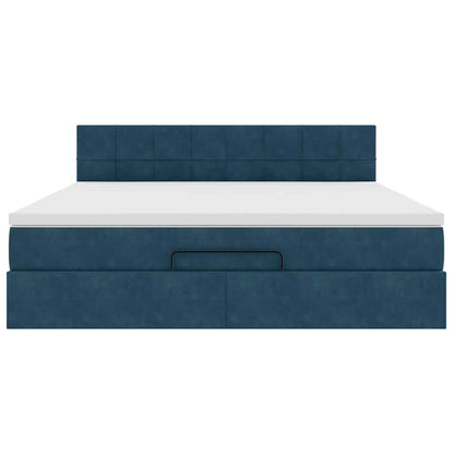 Struttura Letto Pouf con Materasso 160x200 cm in Velluto | homemem39