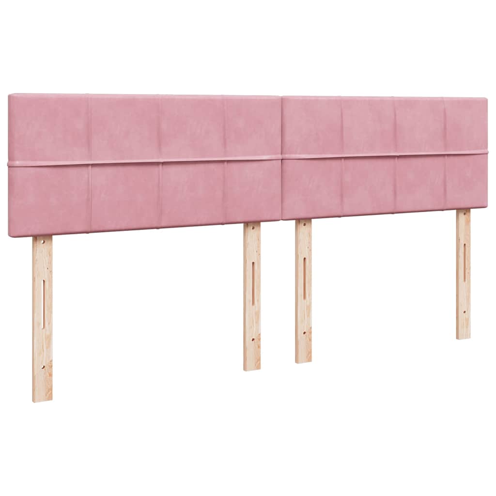 Struttura Letto Pouf con Materasso Rosa 160x200 cm in Velluto | homemem39