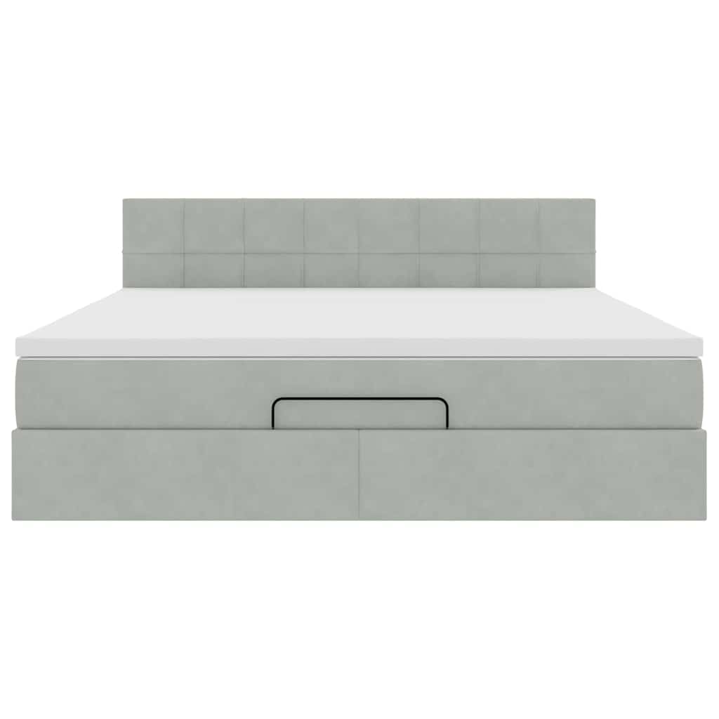 Struttura Letto Pouf con Materasso 180x200 cm in Velluto | homemem39