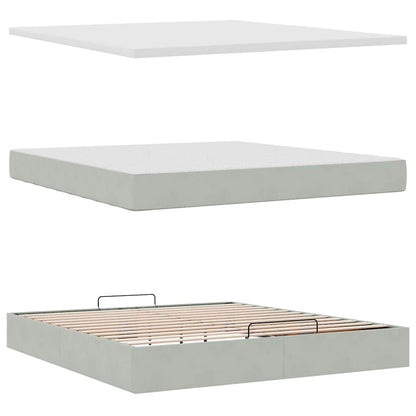 Struttura Letto Pouf con Materasso 180x200 cm in Velluto | homemem39
