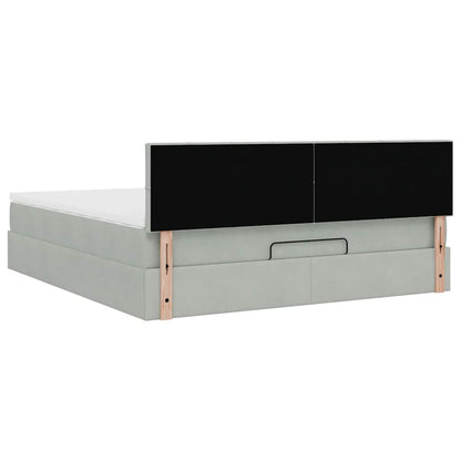 Struttura Letto Pouf con Materasso 180x200 cm in Velluto | homemem39