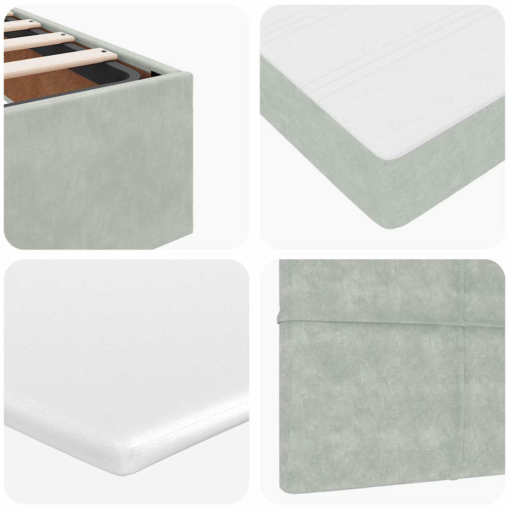 Struttura Letto Pouf con Materasso 180x200 cm in Velluto | homemem39