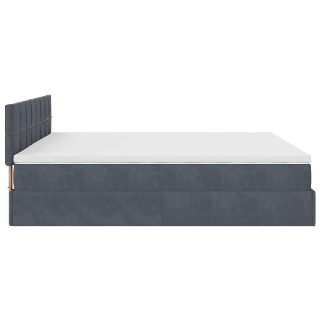 Struttura Letto Pouf con Materasso 180x200 cm in Velluto | homemem39