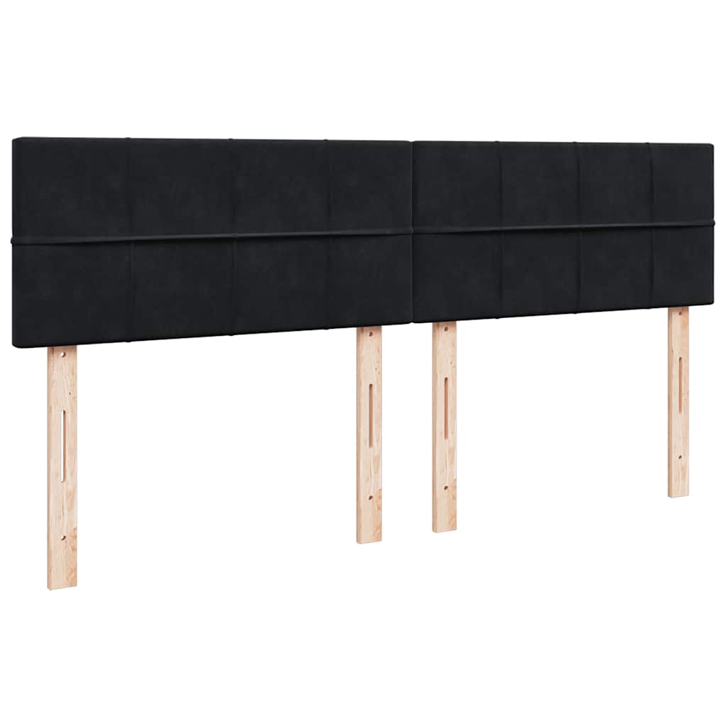 Struttura Letto Pouf con Materasso Nero 180x200 cm in Velluto - homemem39