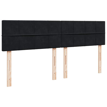 Struttura Letto Pouf con Materasso Nero 180x200 cm in Velluto - homemem39