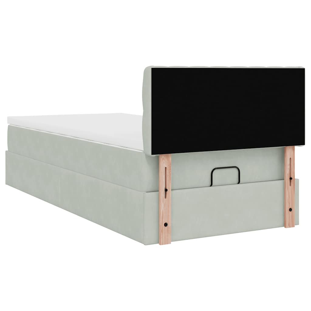 Struttura Letto Pouf con Materasso 80x200 cm in Velluto