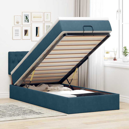 Struttura Letto Pouf con Materasso 80x200 cm Velluto