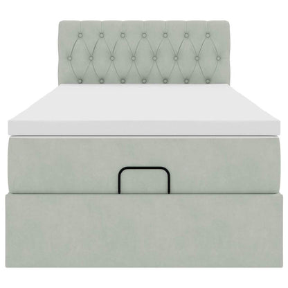 Struttura Letto Pouf con Materasso 90x190 cm in Velluto