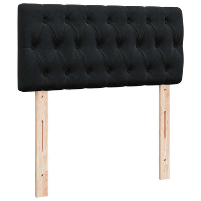 Struttura Letto Pouf con Materasso Nero 90x190 cm in Velluto | homemem39