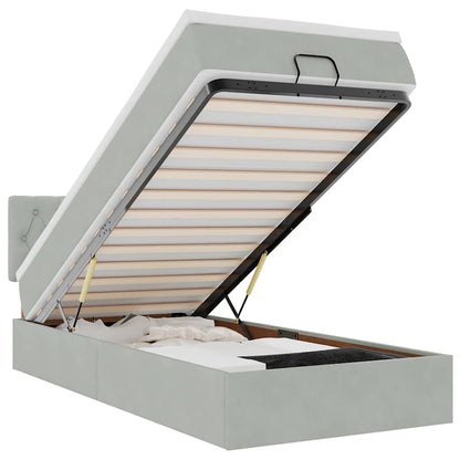 Struttura Letto Pouf con Materasso 90x200 cm in Velluto - homemem39