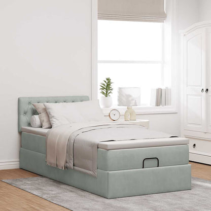 Struttura Letto Pouf con Materasso 90x200 cm in Velluto