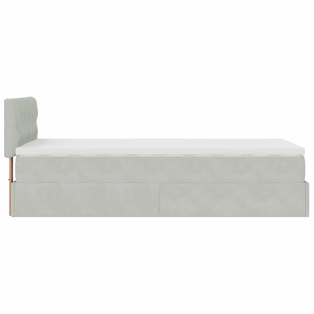 Struttura Letto Pouf con Materasso 90x200 cm in Velluto - homemem39