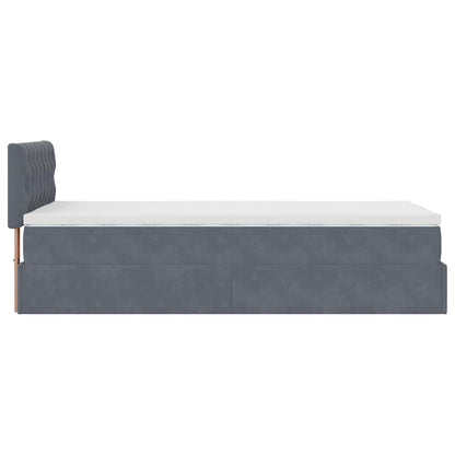 Struttura Letto Pouf con Materasso 90x200 cm in Velluto