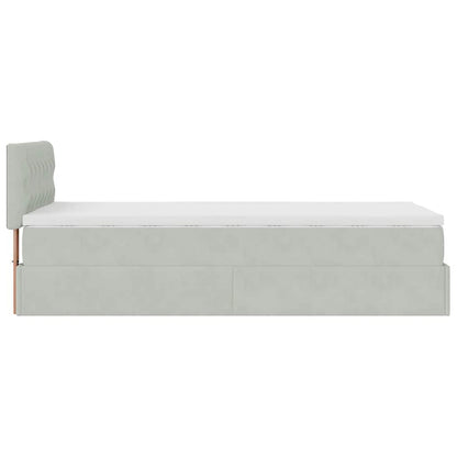 Struttura Letto Pouf con Materasso 100x200 cm Velluto