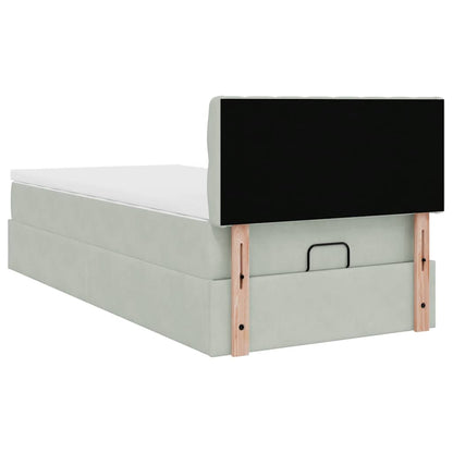 Struttura Letto Pouf con Materasso 100x200 cm Velluto