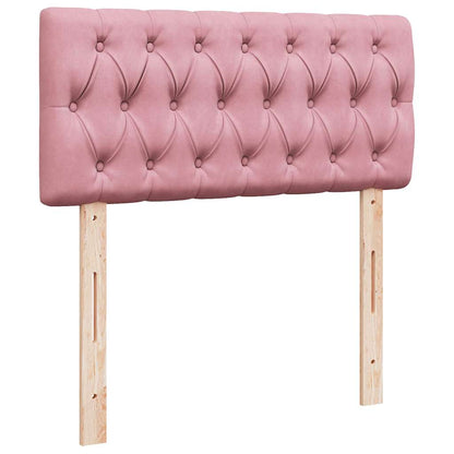 Struttura Letto Pouf con Materasso Rosa 100x200 cm Velluto - homemem39