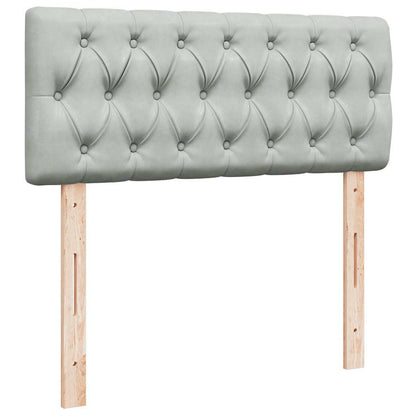 Pouf Letto con Materasso Grigio Chiaro 120x190 cm in Velluto | homemem39
