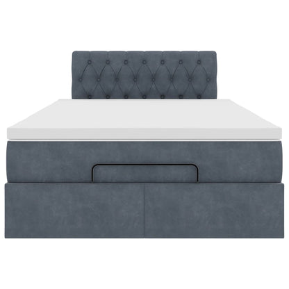 Pouf Letto con Materasso Grigio Scuro 120x190 cm Velluto | homemem39