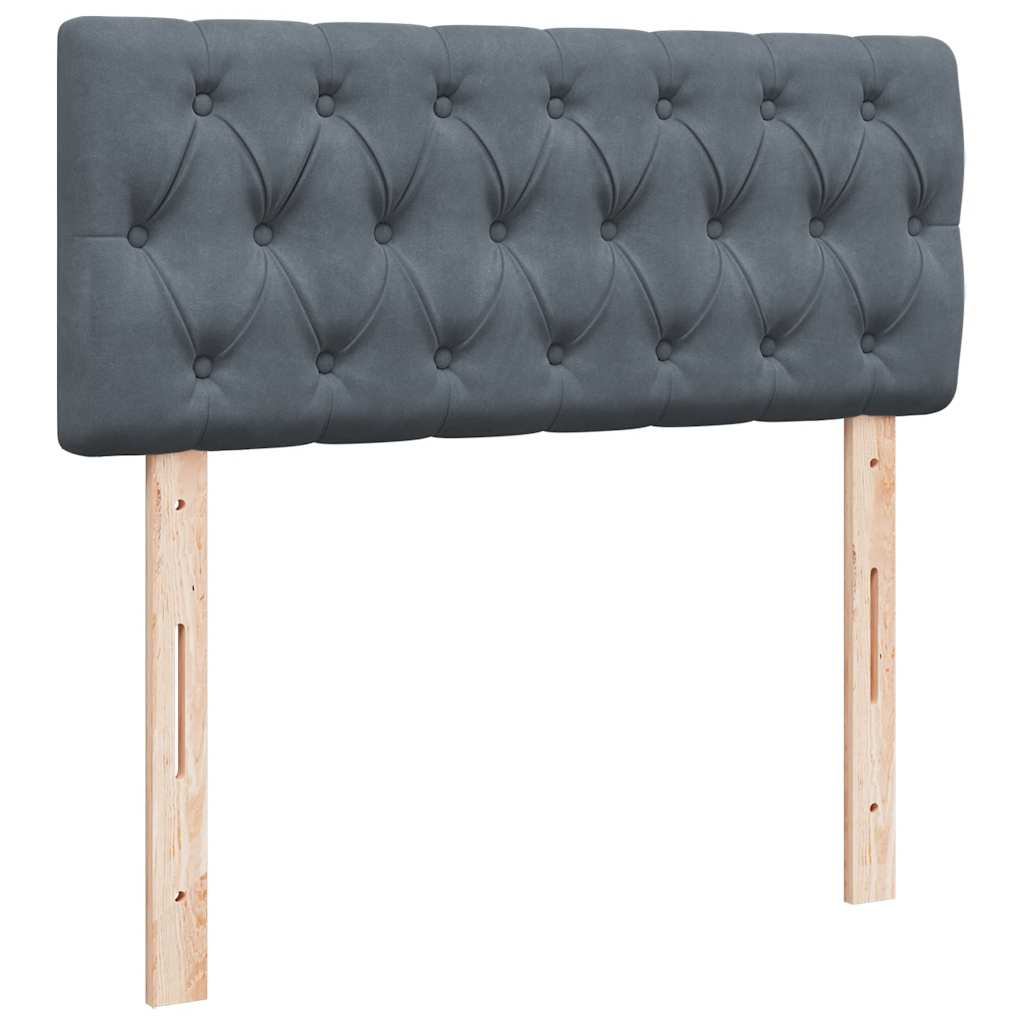 Pouf Letto con Materasso Grigio Scuro 120x190 cm Velluto | homemem39