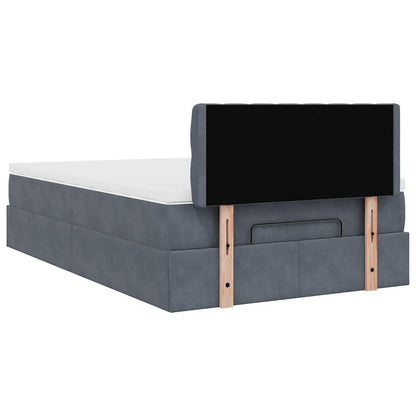 Pouf Letto con Materasso Grigio Scuro 120x190 cm Velluto | homemem39