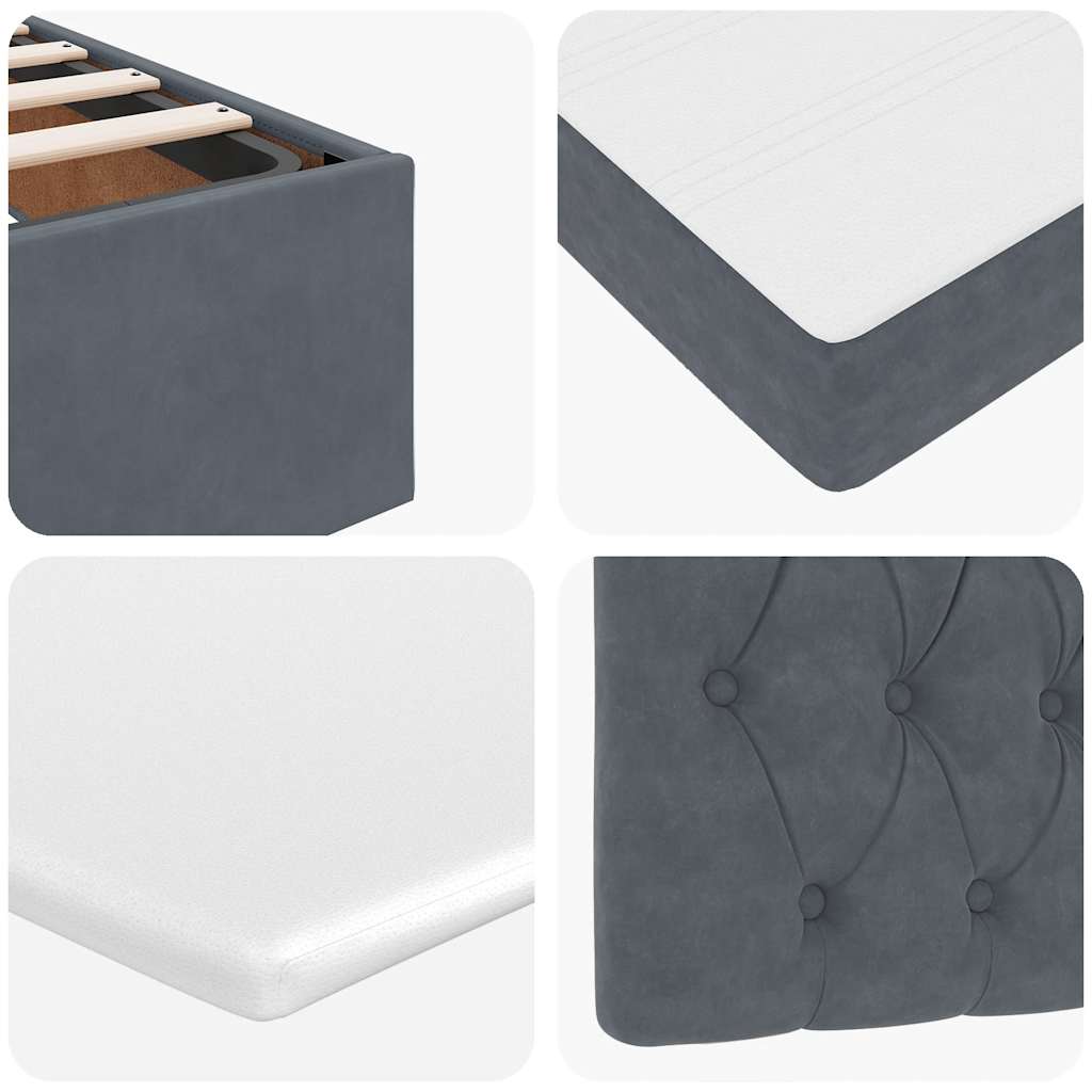 Struttura Letto Pouf con Materasso 120x200 cm Velluto