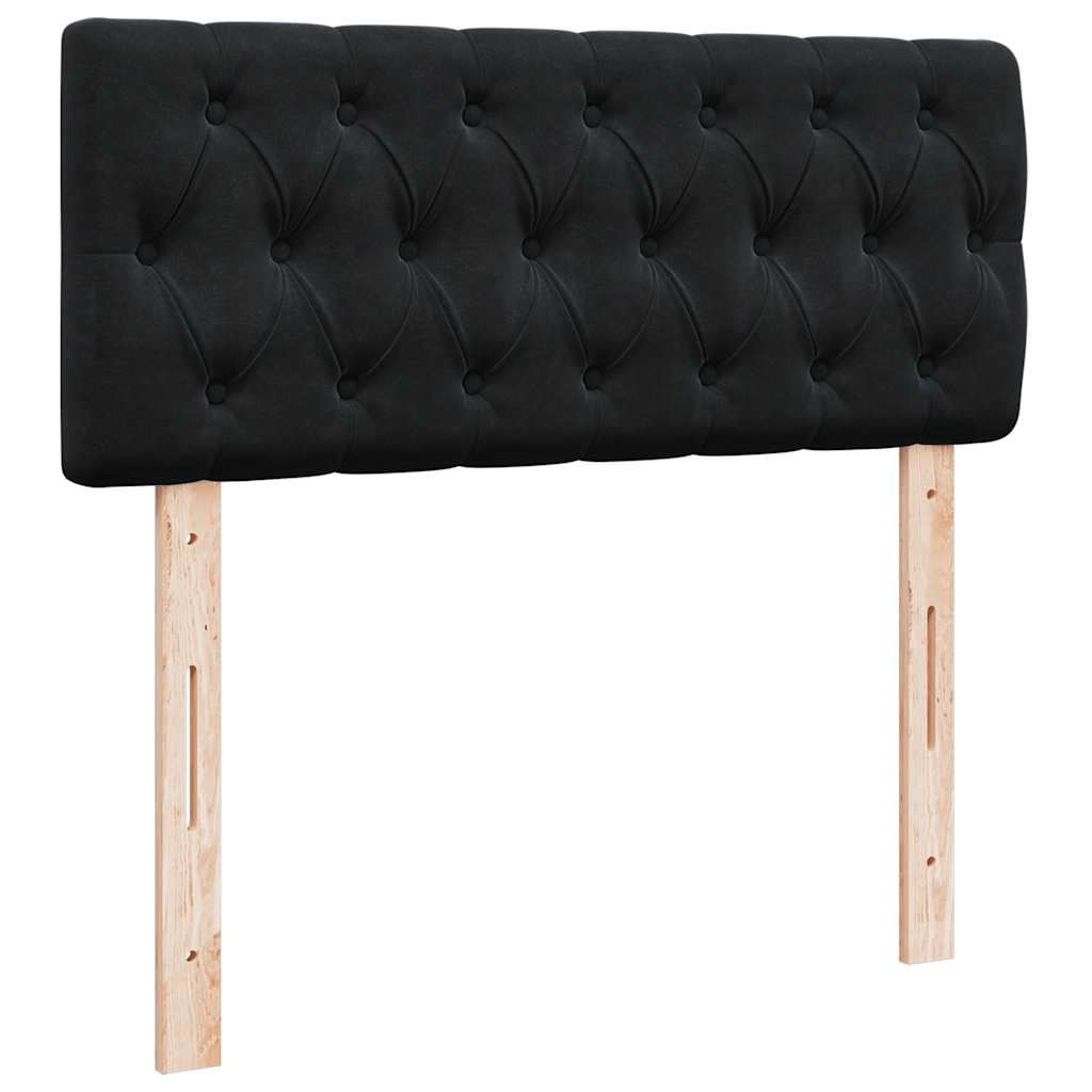 Struttura Letto Pouf con Materasso Nero 120x200 cm Velluto - homemem39