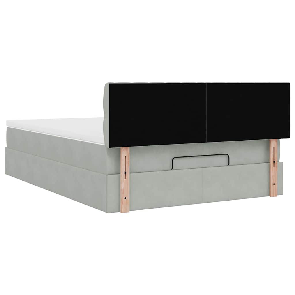Struttura Letto Pouf con Materasso 140x200 cm in Velluto
