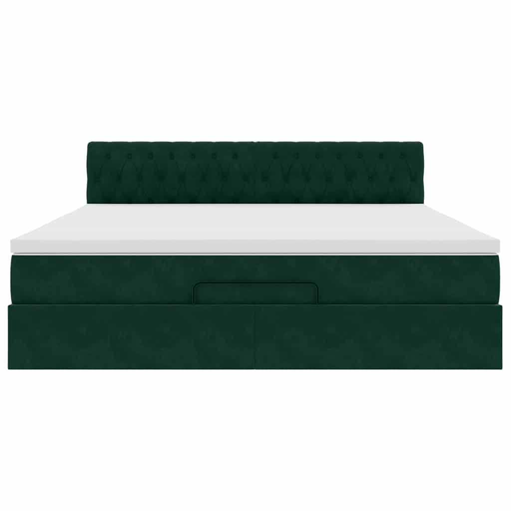Struttura Letto Pouf con Materasso 160x200 cm in Velluto