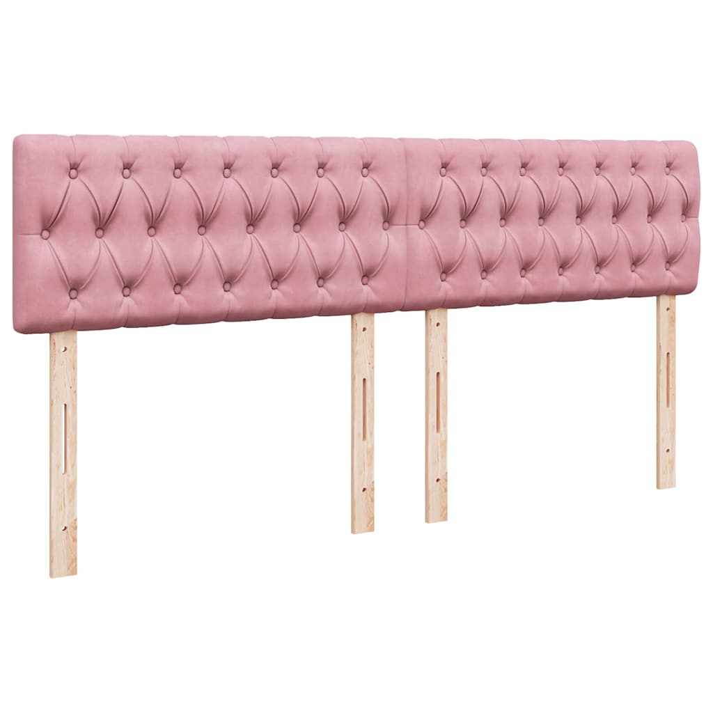 Struttura Letto Pouf con Materasso Rosa 160x200 cm in Velluto | homemem39