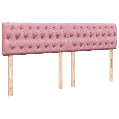 Struttura Letto Pouf con Materasso Rosa 160x200 cm in Velluto | homemem39