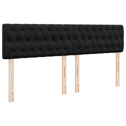 Struttura Letto Pouf con Materasso Nero 180x200 cm in Velluto | homemem39