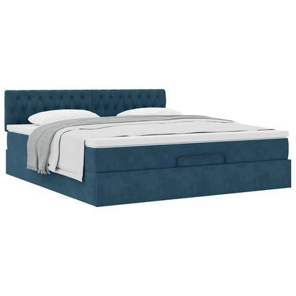 Struttura Letto Pouf con Materasso 180x200 cm in Velluto | homemem39