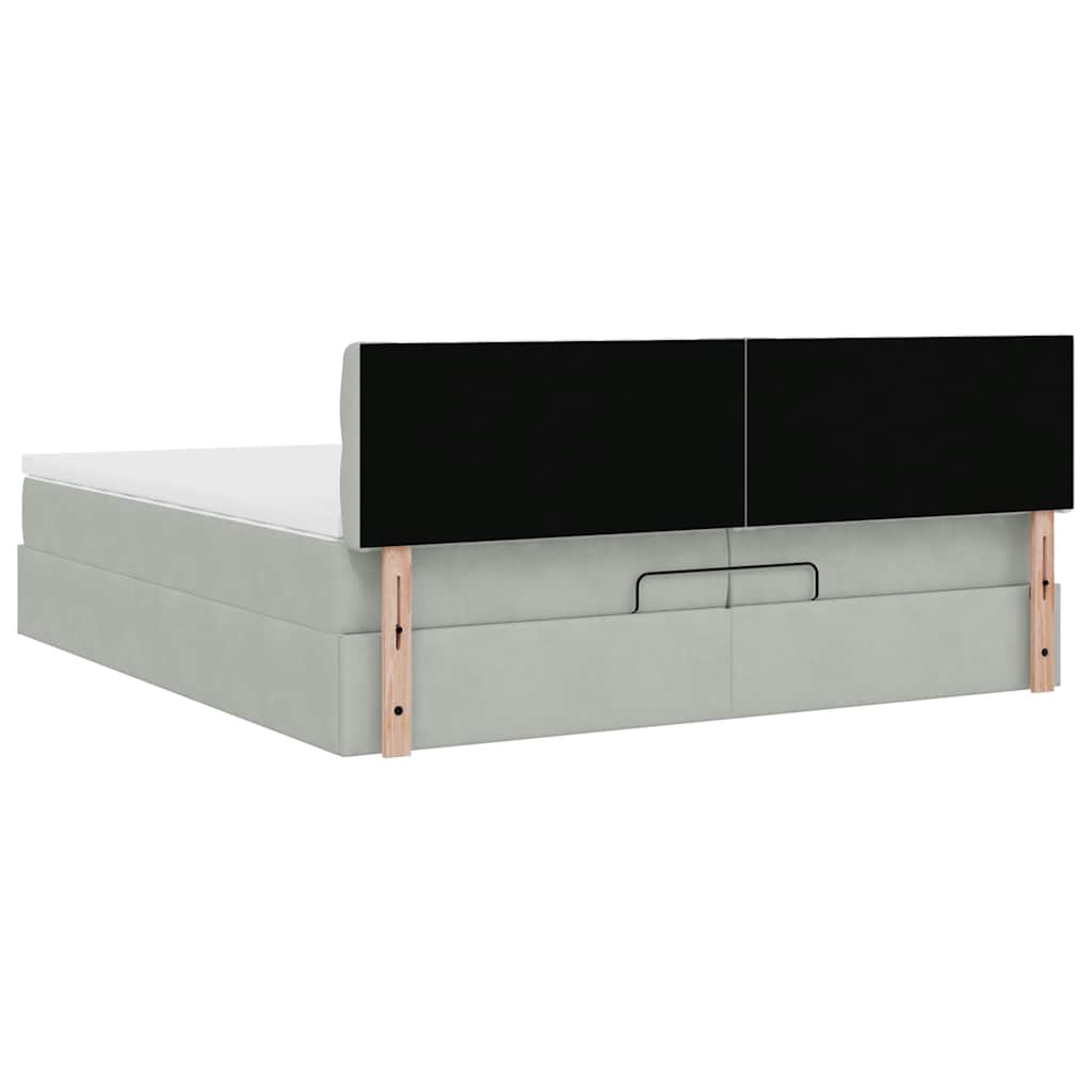 Struttura Letto Pouf con Materasso 200x200 cm in Velluto | homemem39