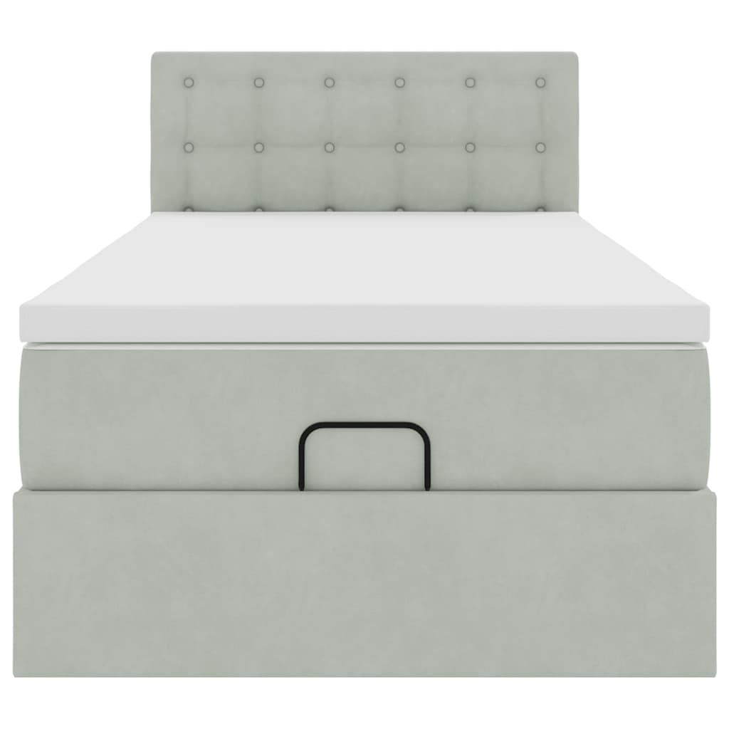 Struttura Letto Pouf con Materasso 90x190 cm in Velluto | homemem39