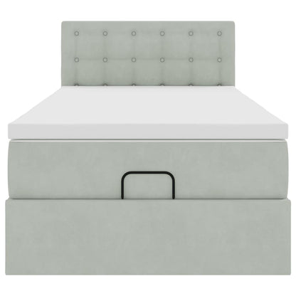 Struttura Letto Pouf con Materasso 90x190 cm in Velluto | homemem39