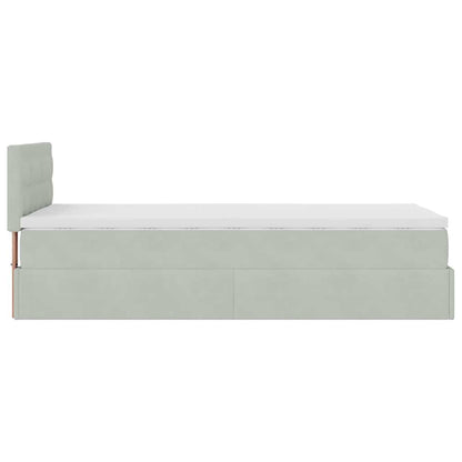 Struttura Letto Pouf con Materasso 90x190 cm in Velluto | homemem39