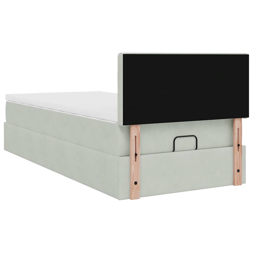 Struttura Letto Pouf con Materasso 90x190 cm in Velluto | homemem39