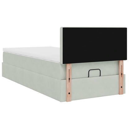 Struttura Letto Pouf con Materasso 90x190 cm in Velluto | homemem39