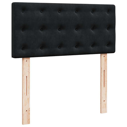 Struttura Letto Pouf con Materasso Nero 90x190 cm in Velluto | homemem39