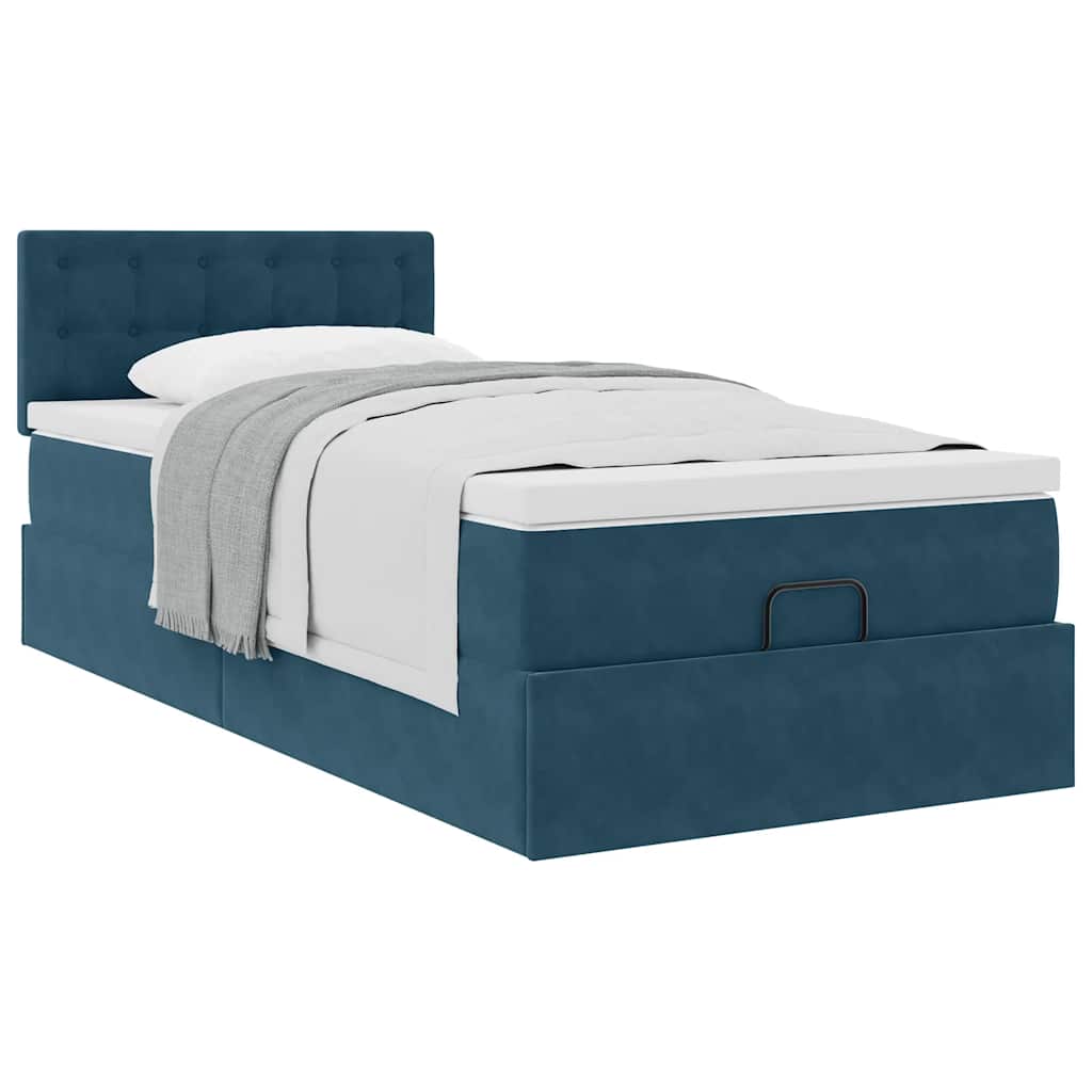 Struttura Letto Pouf con Materasso 90x190 cm in Velluto | homemem39