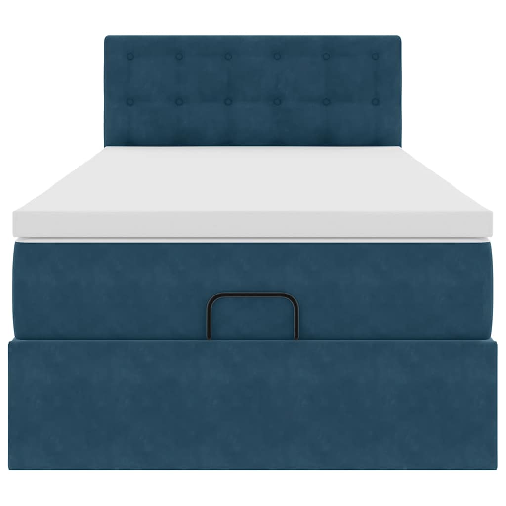 Struttura Letto Pouf con Materasso 90x190 cm in Velluto | homemem39