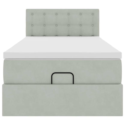 Struttura Letto Pouf con Materasso 90x200 cm in Velluto - homemem39